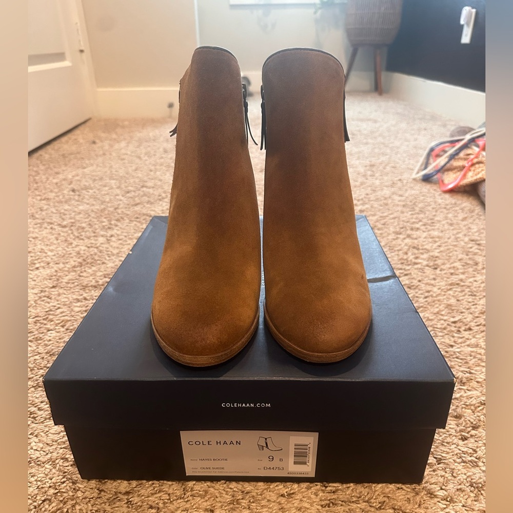Cole Haan Brown Suede Ankle Booties